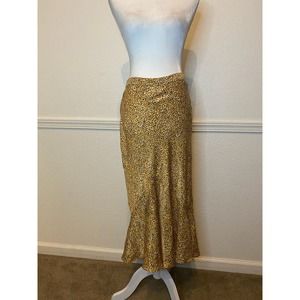 Topshop size 2 women animal print midi skirt 0744